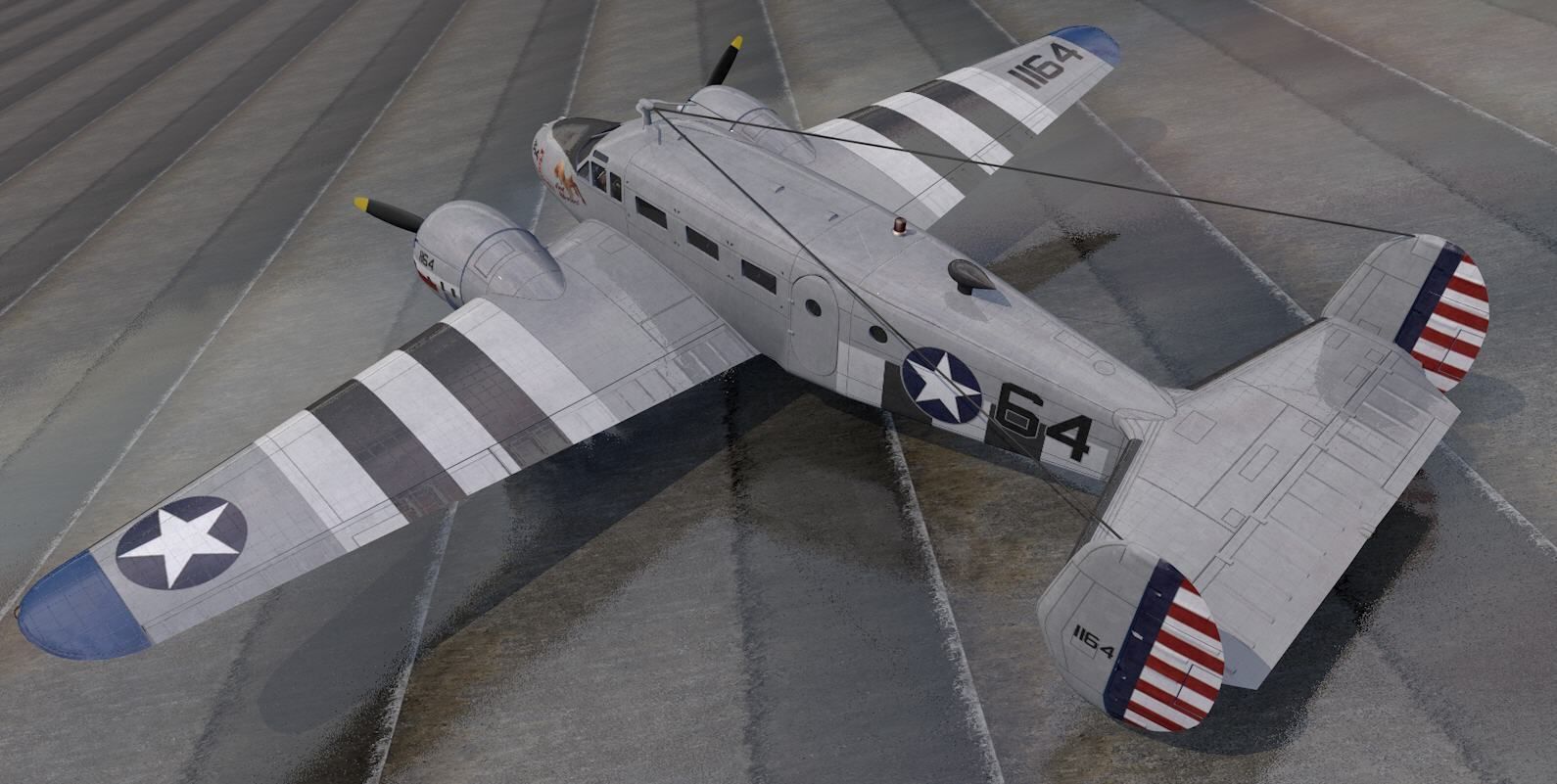 Beechcraft Model-18 C-45 Expeditor 3D model_8