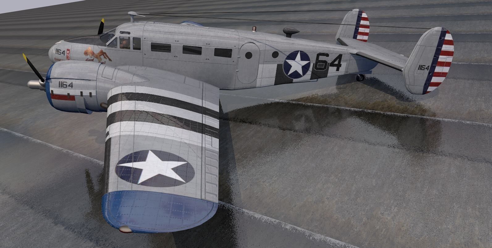 Beechcraft Model-18 C-45 Expeditor 3D model_14
