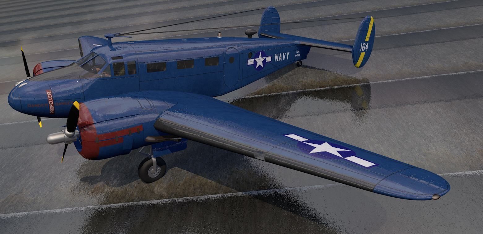 Beechcraft Model-18 C-45 Expeditor 3D model_1