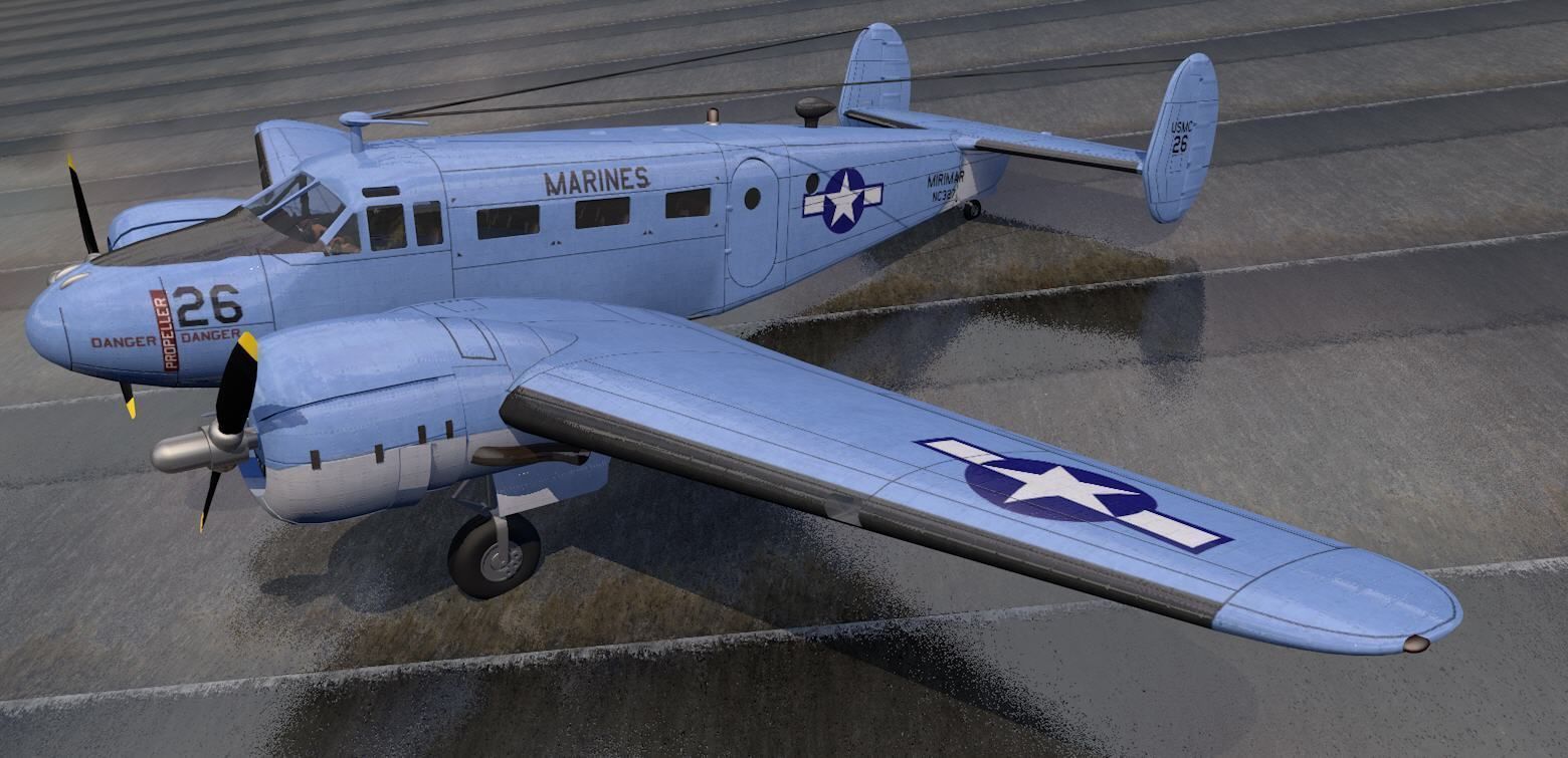 Beechcraft Model-18 C-45 Expeditor 3D model_7