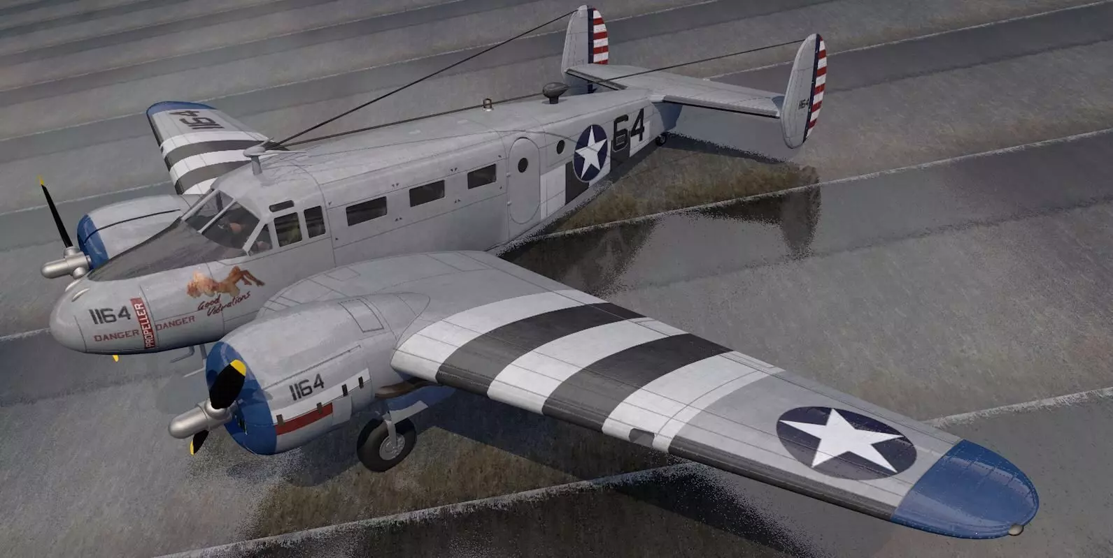 Beechcraft Model-18 C-45 Expeditor 3D model_0