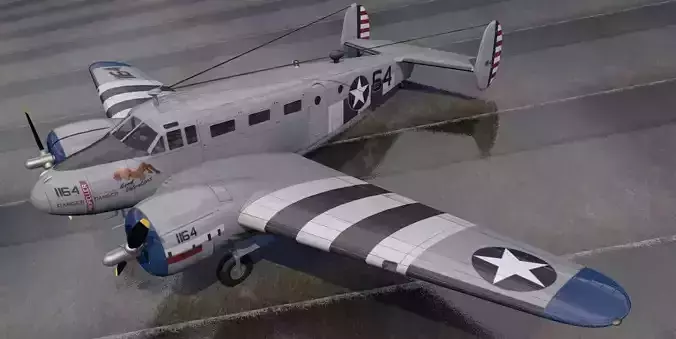 Beechcraft Model-18 C-45 Expeditor 3D model