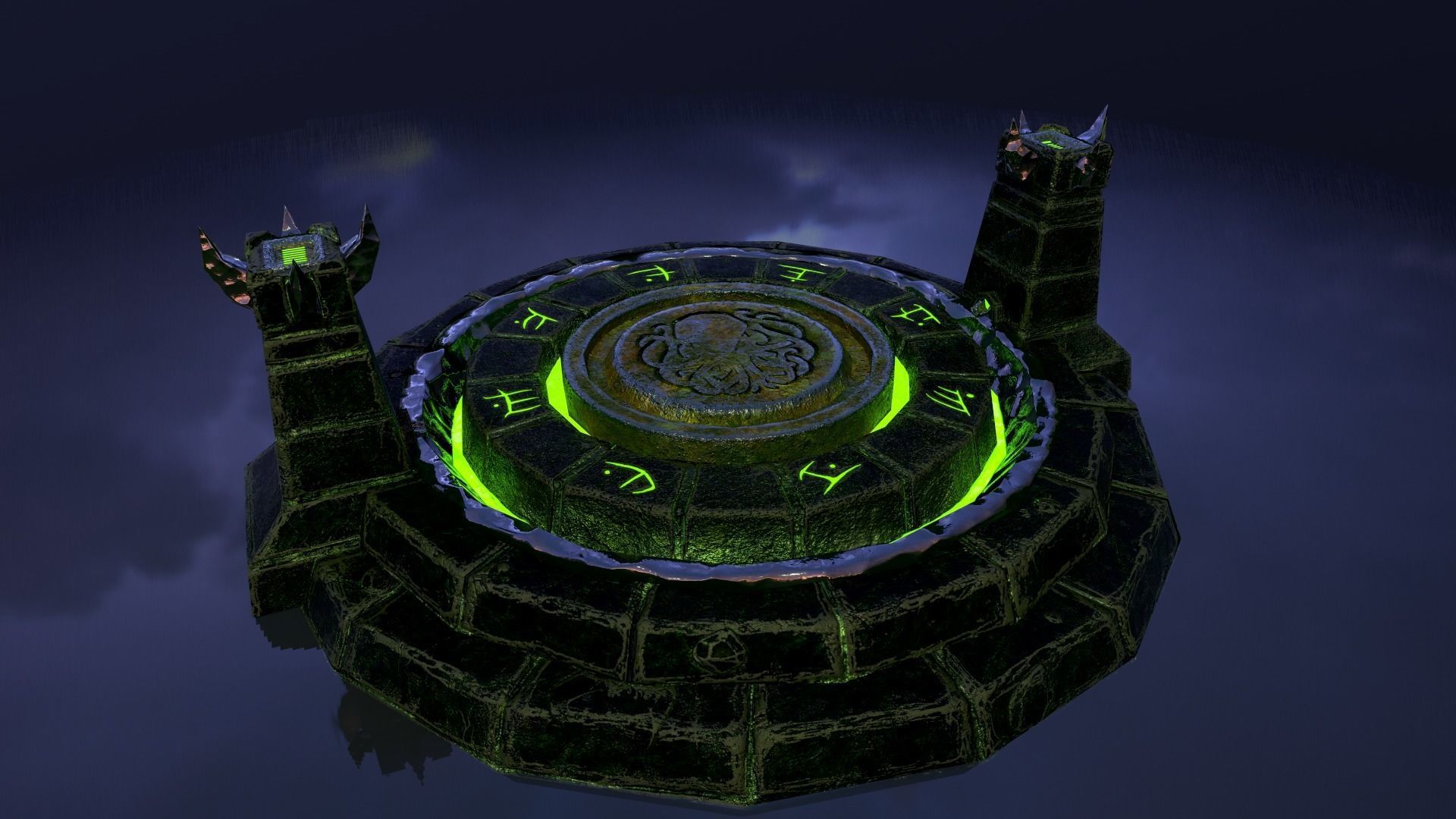 Altar Asset with 2 skins Low-poly 3D model_1