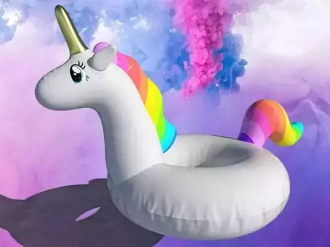 Pool Float Unicorn Low-poly 3D model