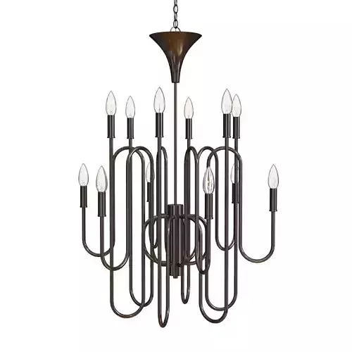 Twelve Light Chandelier Oil Rubbed Bronze Finish