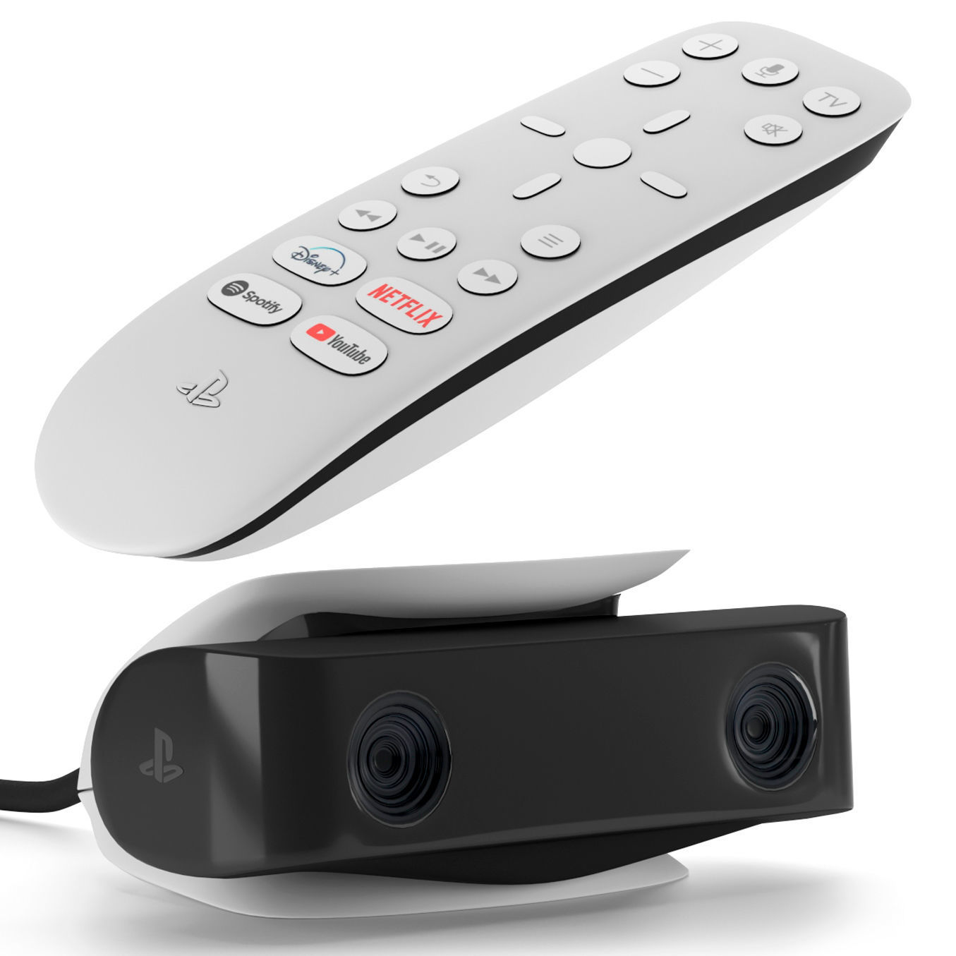 PULSE 3D wireless headset Media remote HD camera PlayStation5 3D model_2