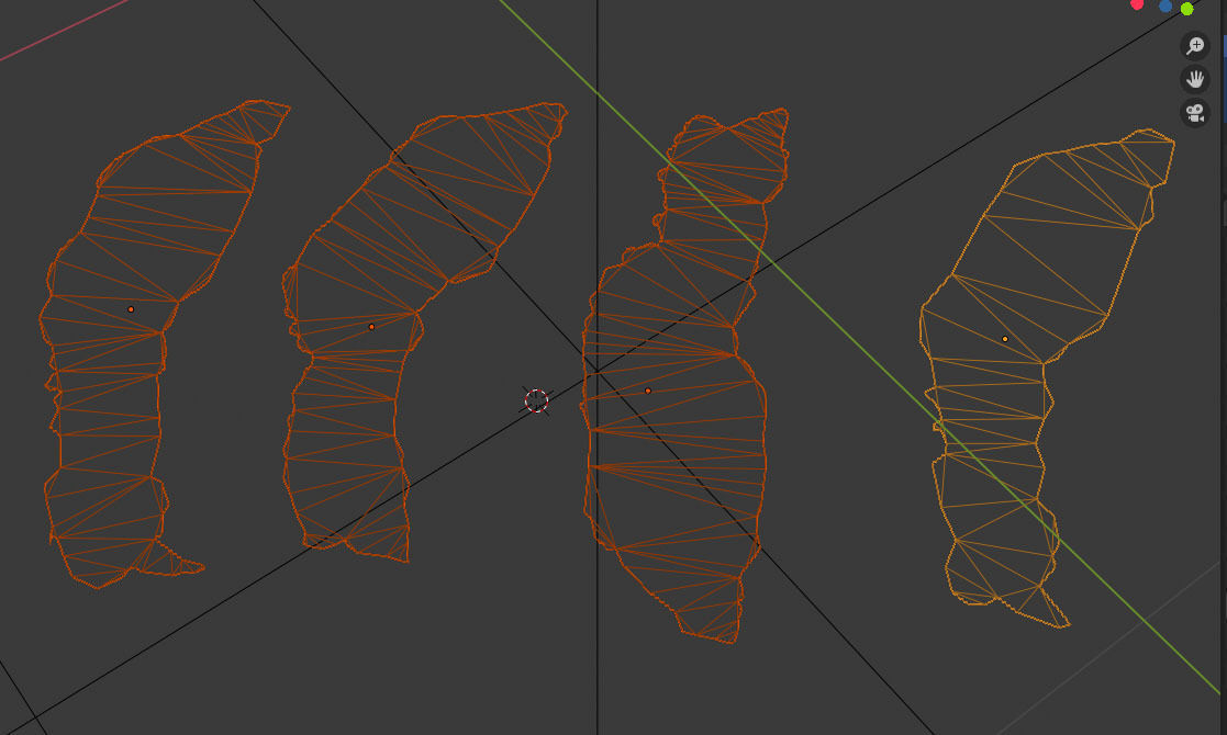 Bacon four strips of Low-poly 3D model_2