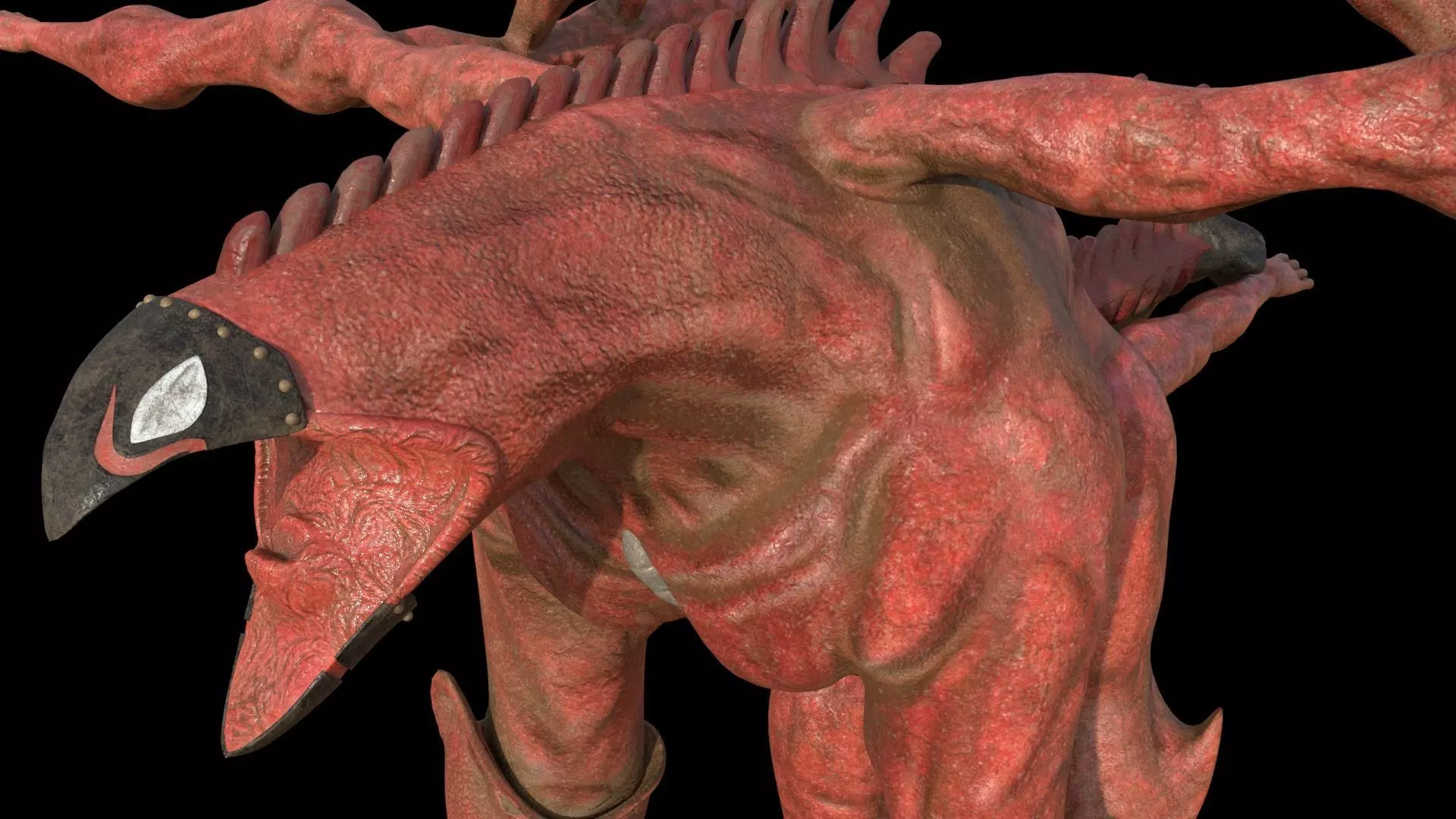 Creature multiple hands 3D model_0