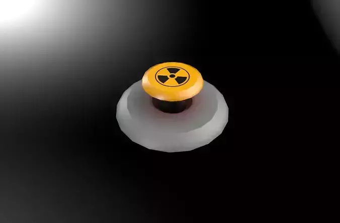 Button Yellow Low-poly 3D model