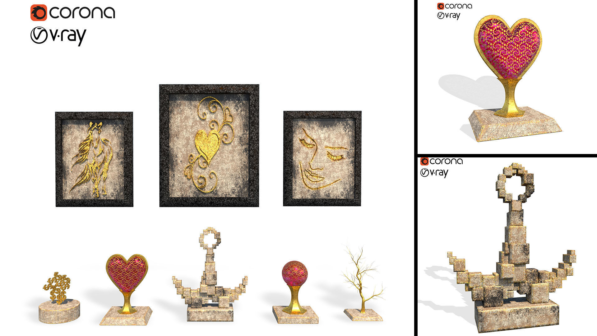 Decorative set vol 2 Free 3D model_1