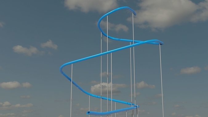 Water Slide 3D model  Low-poly 3D model