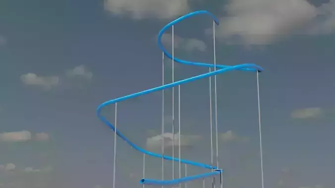 Water Slide 3D model  Low-poly 3D model