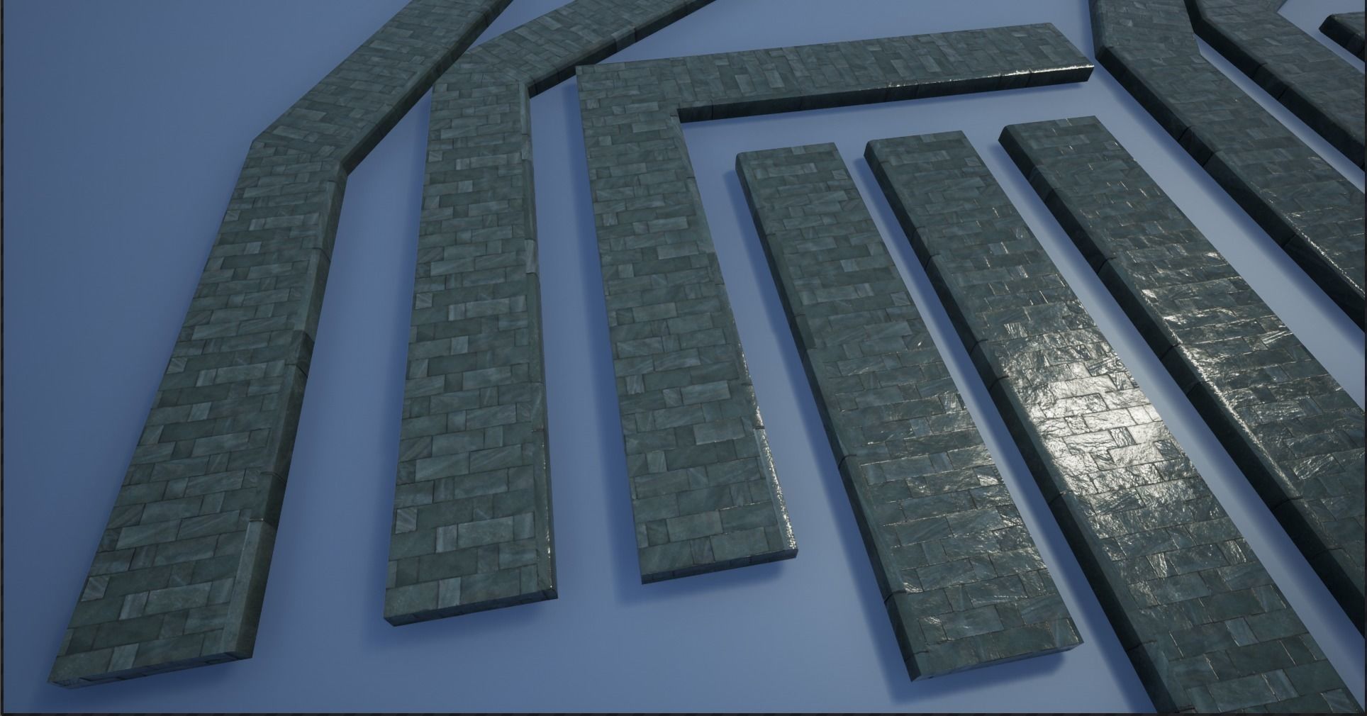 Lowpoly Modular PBR Pavements 4 Low-poly 3D model_3