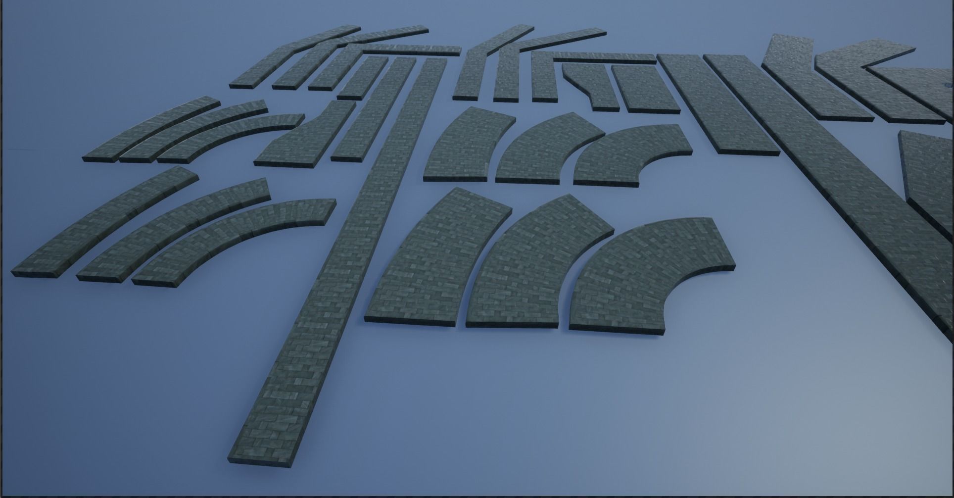 Lowpoly Modular PBR Pavements 4 Low-poly 3D model_17