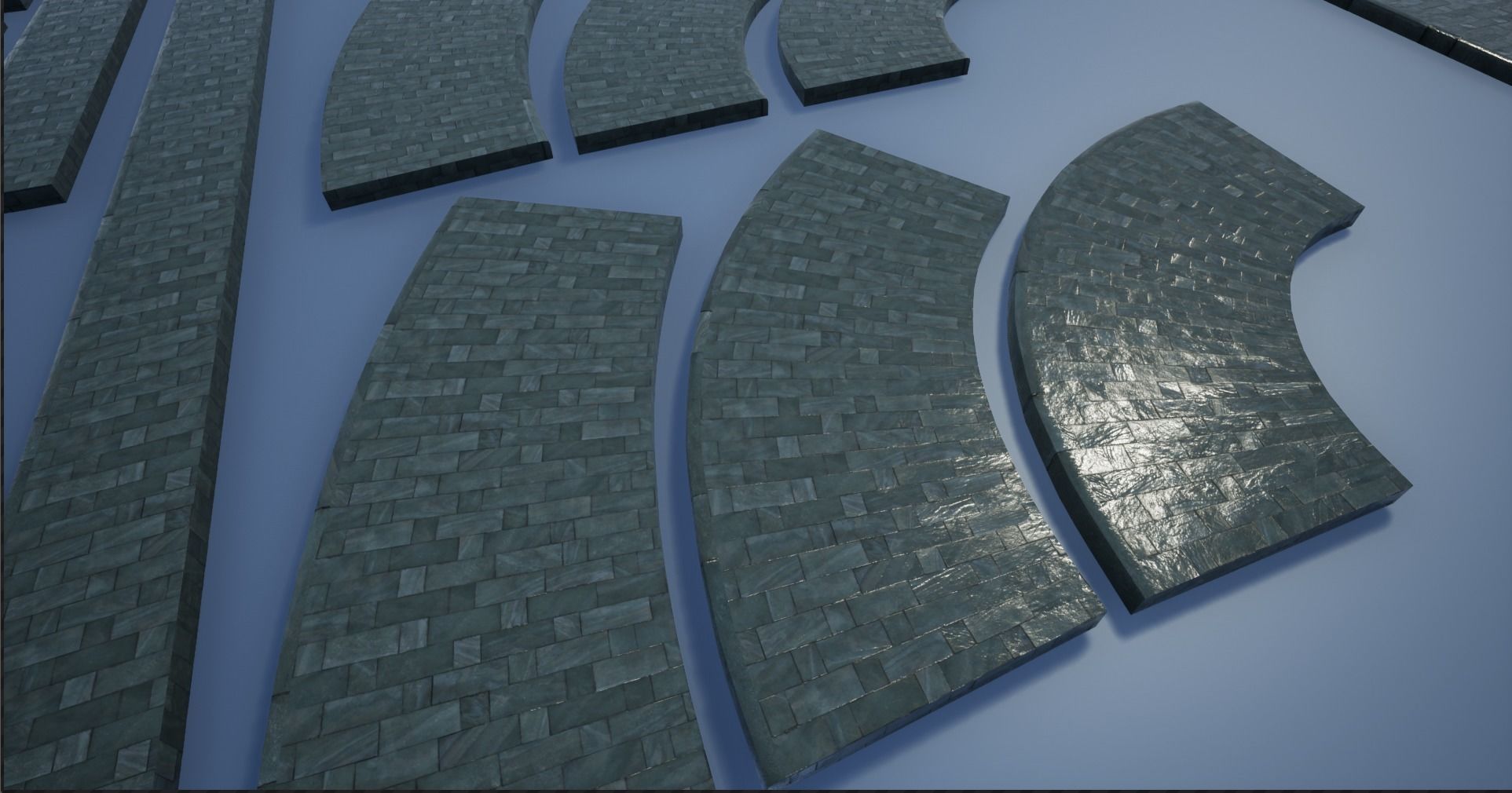 Lowpoly Modular PBR Pavements 4 Low-poly 3D model_5