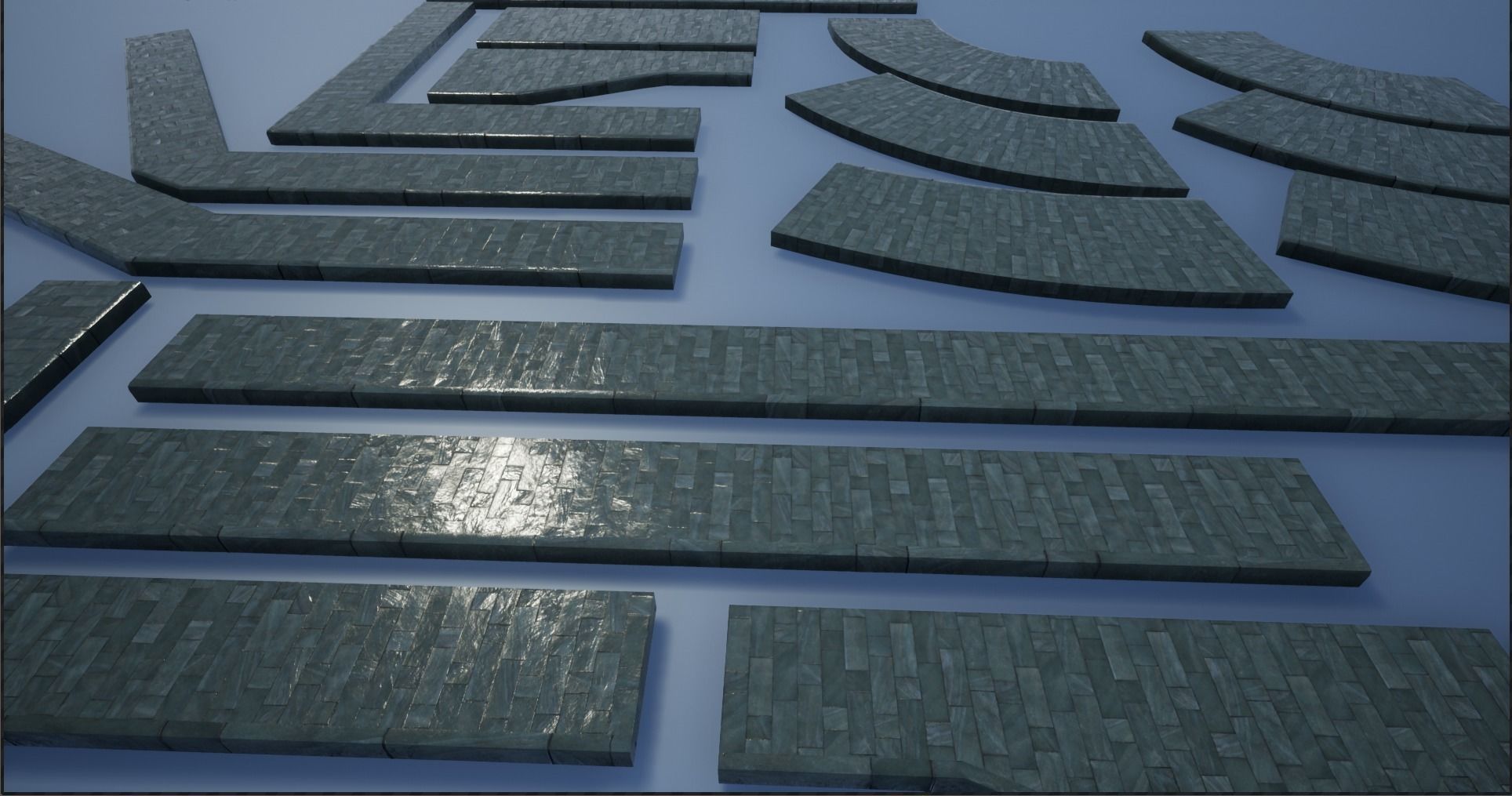 Lowpoly Modular PBR Pavements 4 Low-poly 3D model_4