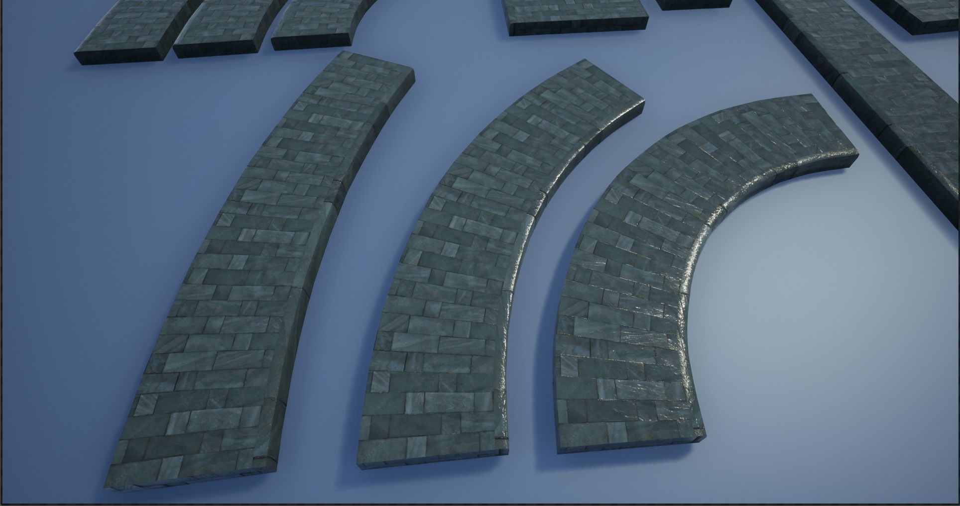 Lowpoly Modular PBR Pavements 4 Low-poly 3D model_1