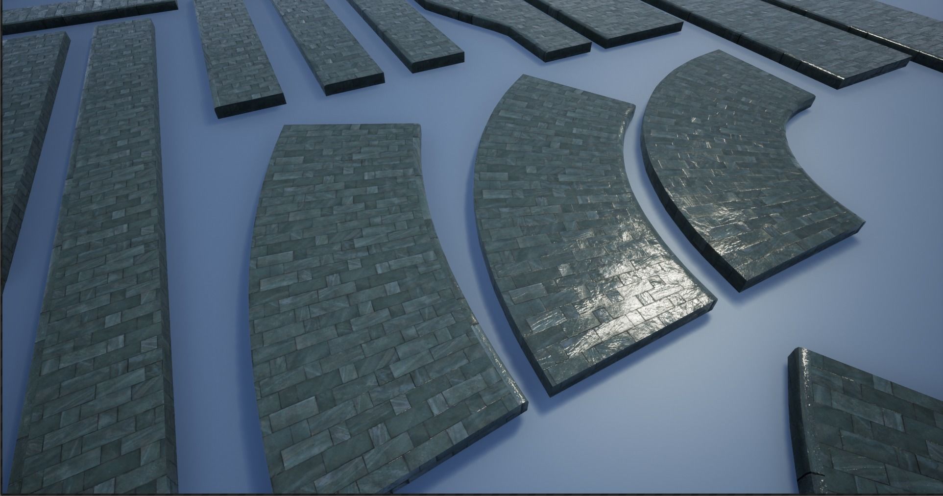 Lowpoly Modular PBR Pavements 4 Low-poly 3D model_6