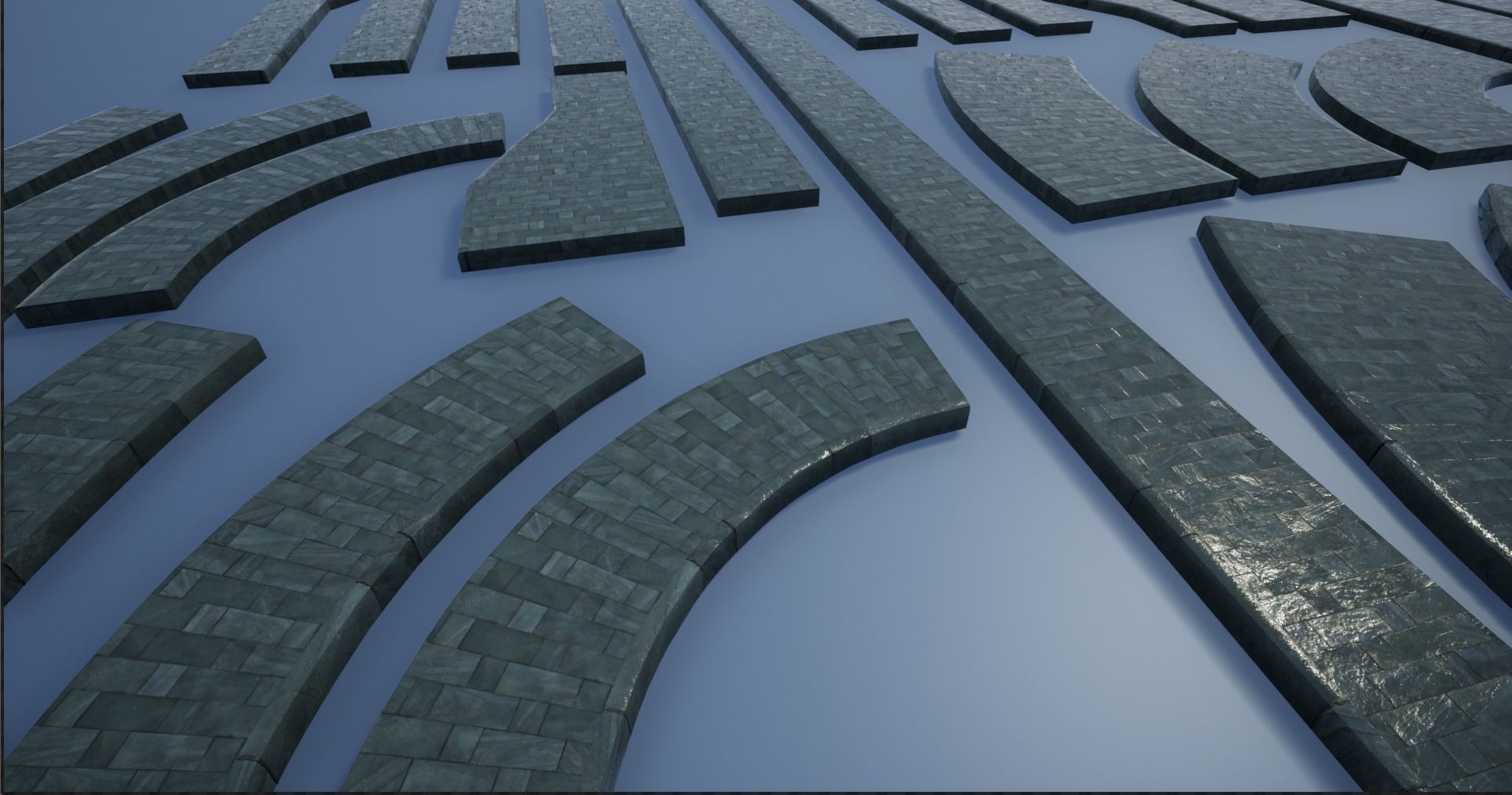 Lowpoly Modular PBR Pavements 4 Low-poly 3D model_12