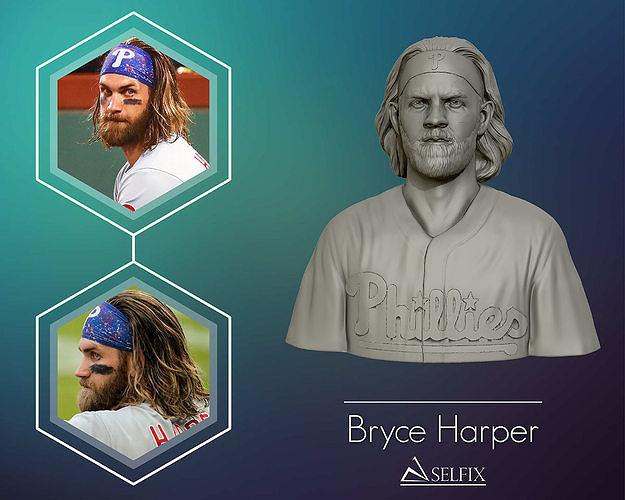 Bryce Harper 3D Sculpture 3D print model
