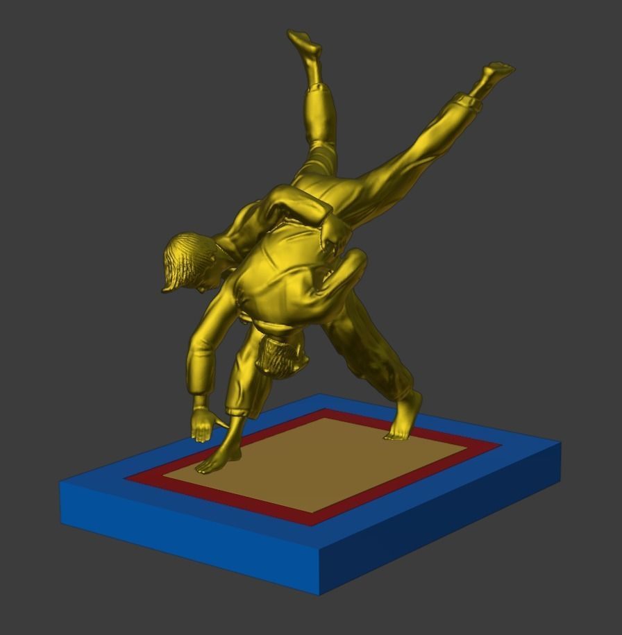Judoka diorama 3D print model_2