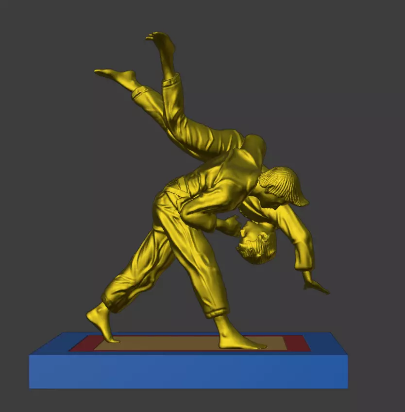 Judoka diorama 3D print model_0