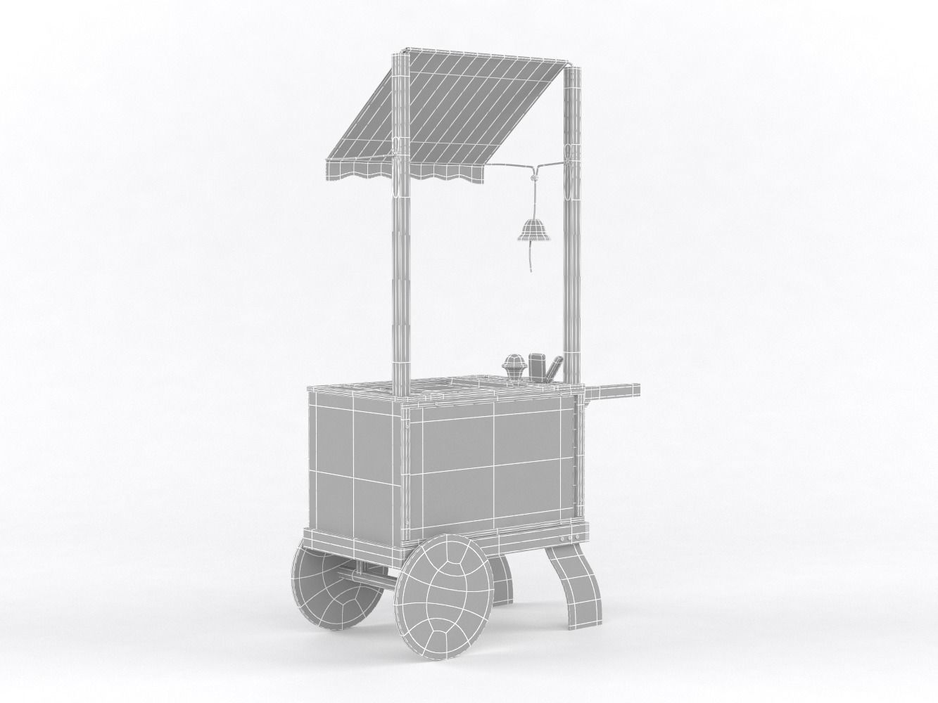 Sweets Food Cart 3D model_10