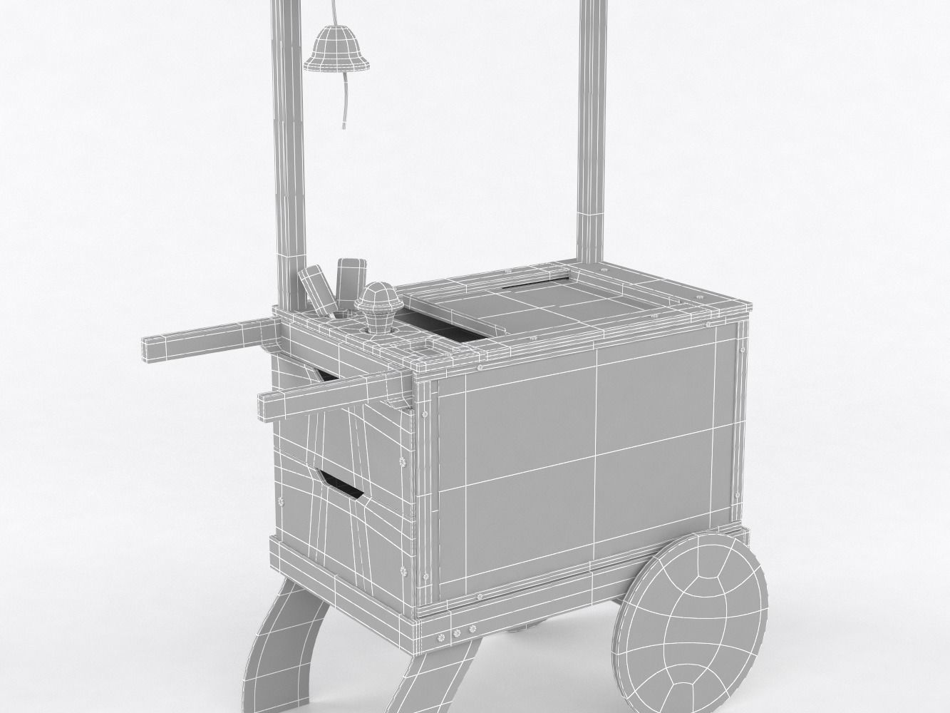 Sweets Food Cart 3D model_11