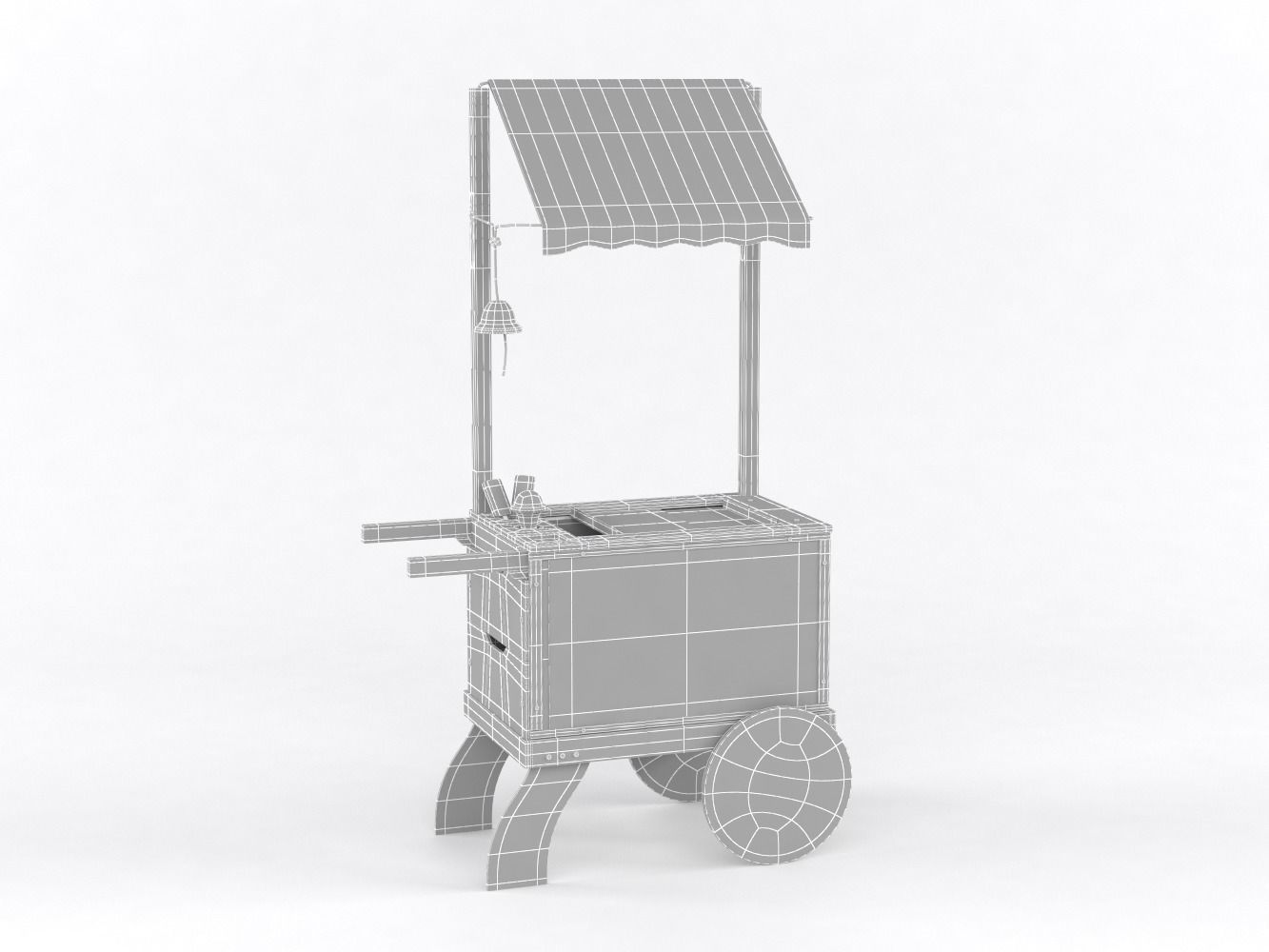 Sweets Food Cart 3D model_6