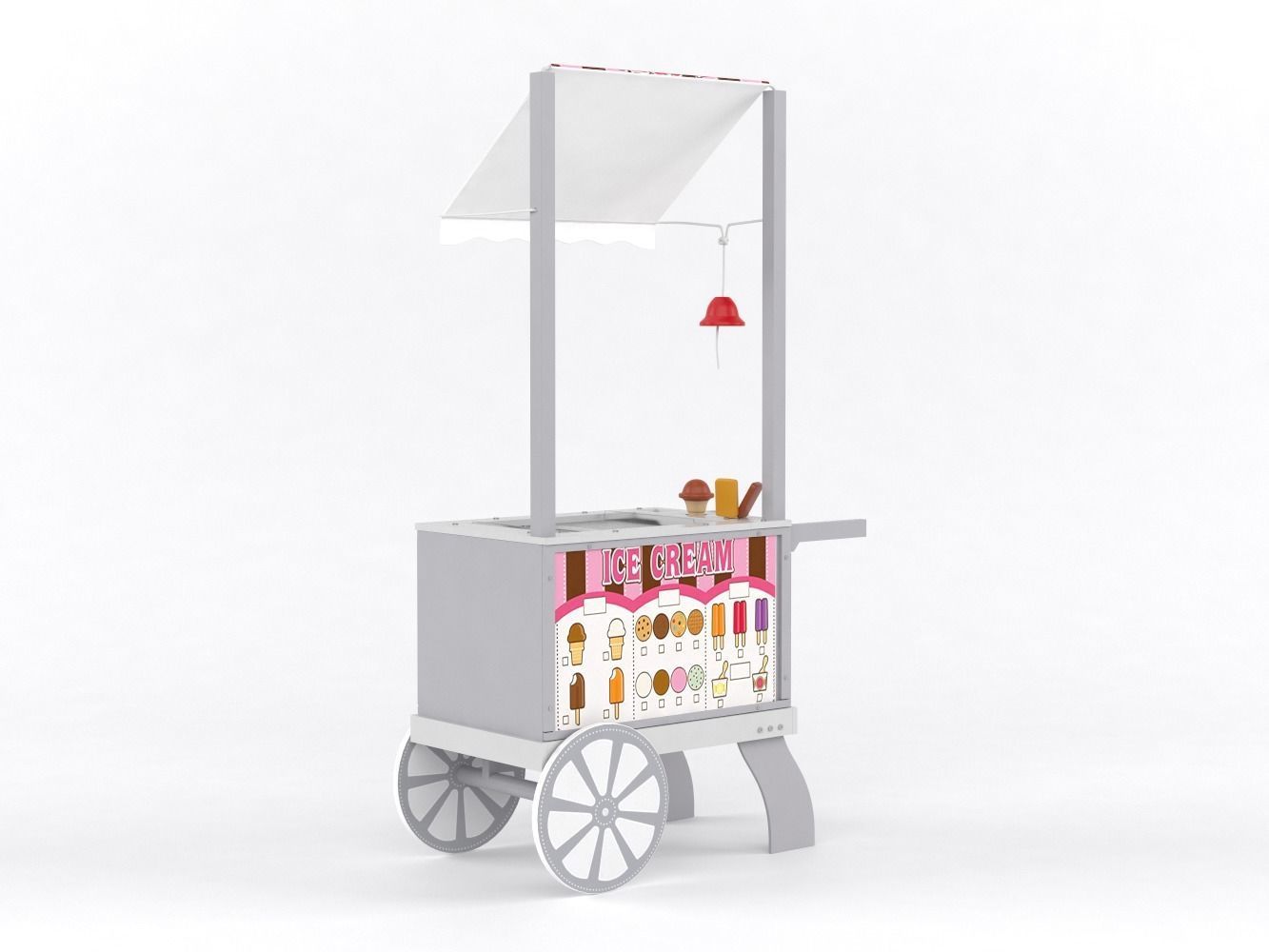 Sweets Food Cart 3D model_4