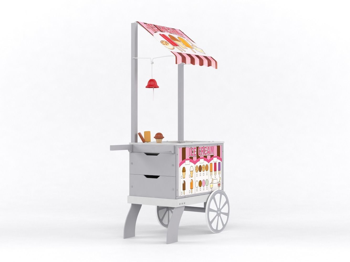 Sweets Food Cart 3D model_3