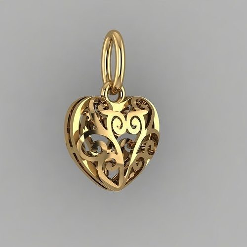 pendant openwork heart 3D print model