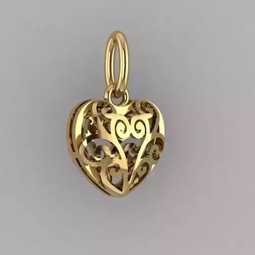 pendant openwork heart 3D print model