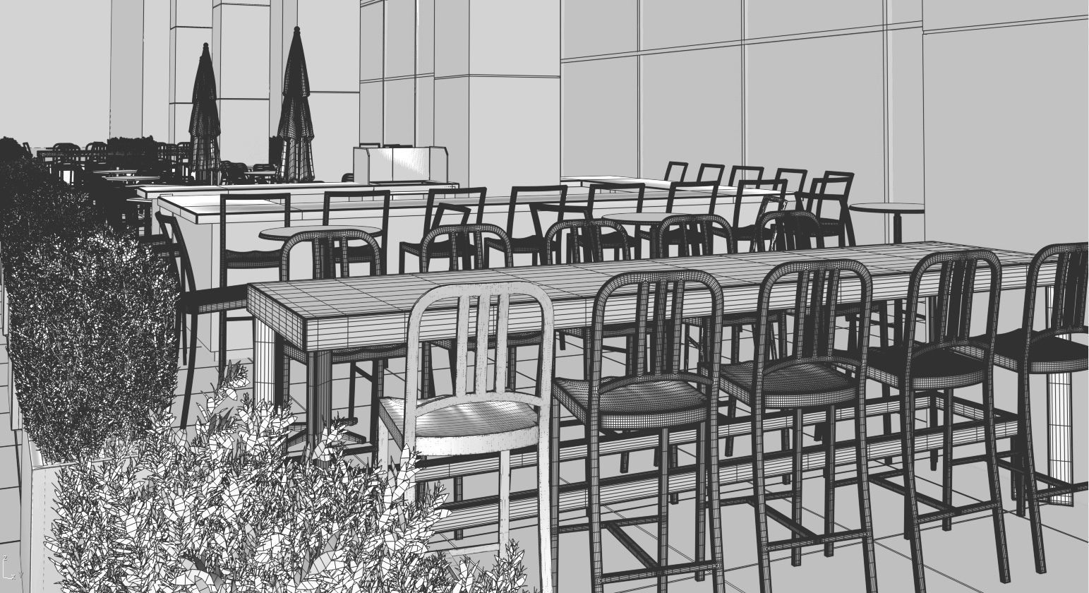 Street cafe or bar furniture set 3D model_22