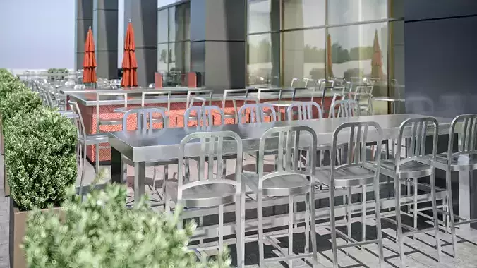 Street cafe or bar furniture set