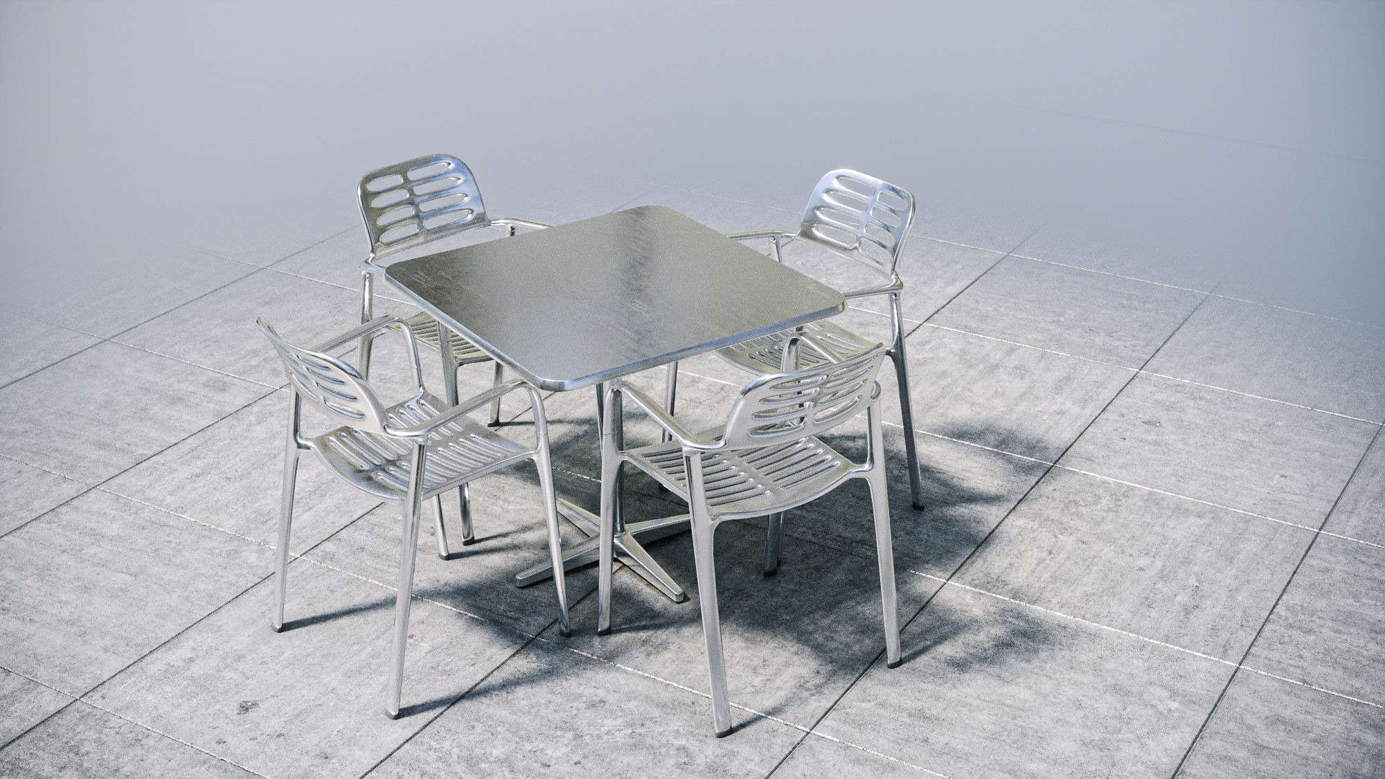 Street cafe or bar furniture set 3D model_13