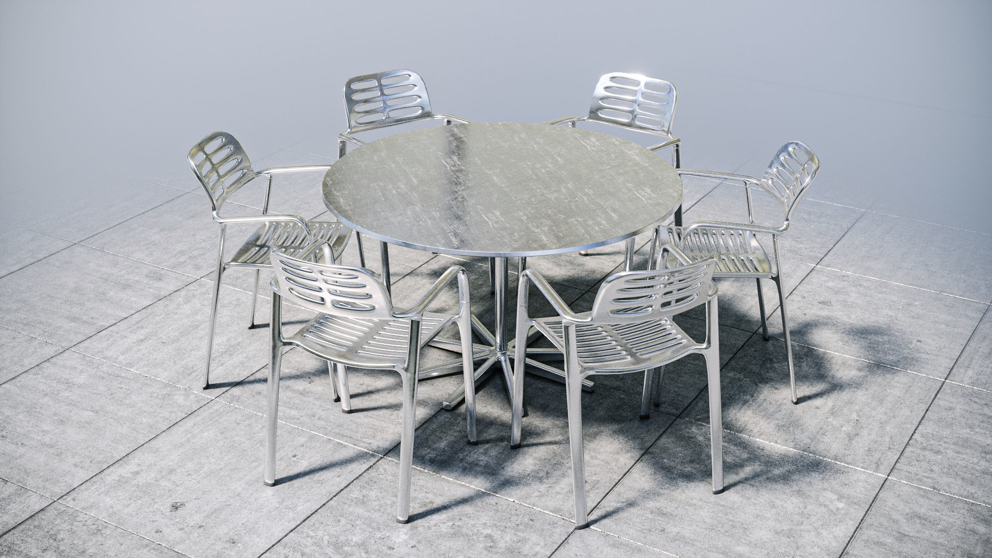 Street cafe or bar furniture set 3D model_11