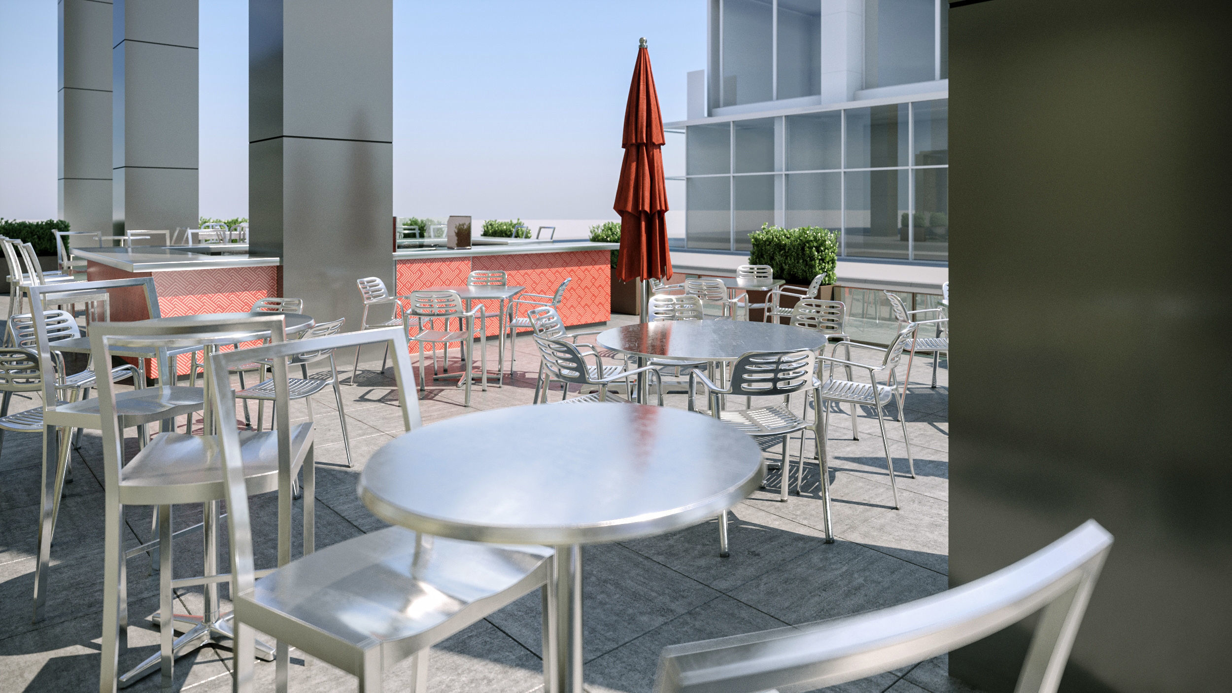 Street cafe or bar furniture set 3D model_8