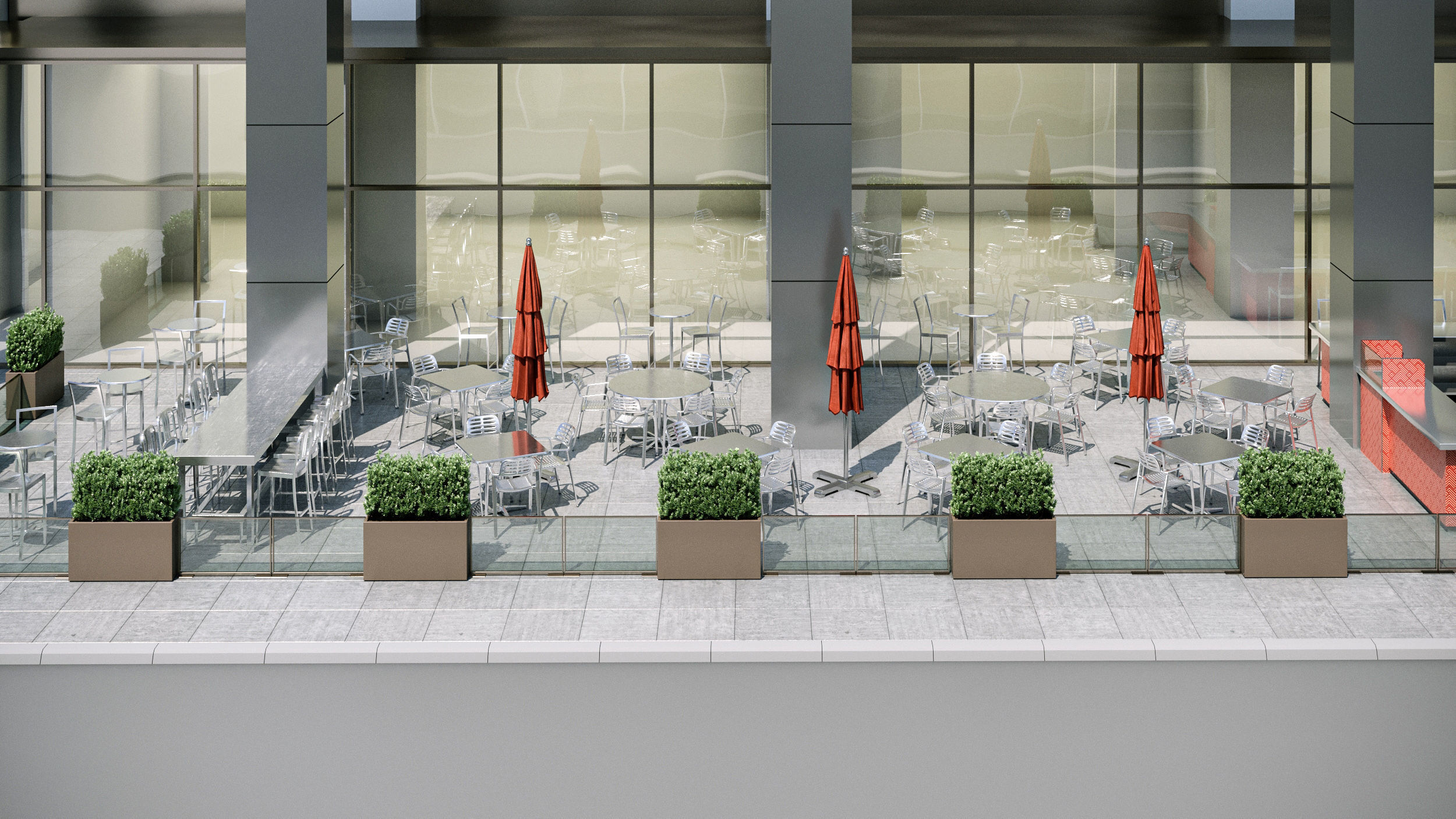 Street cafe or bar furniture set 3D model_10