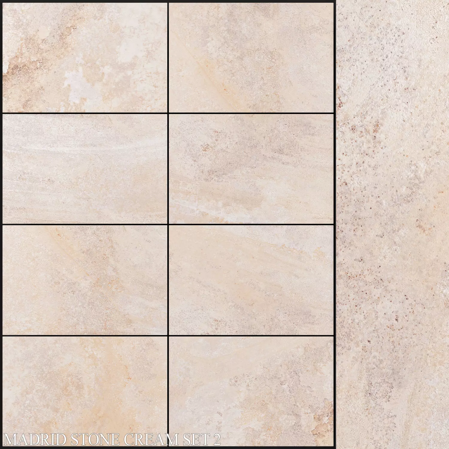 Yurtbay Seramik Madrid Stone Cream Set 2 3D model_0