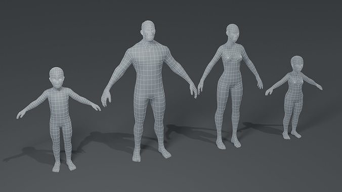 Standard Human Body Base Mesh 3D Model Collection