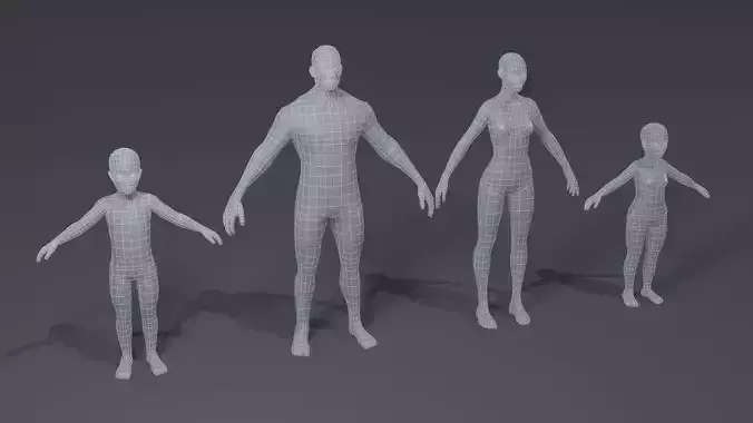 Standard Human Body Base Mesh 3D Model Collection