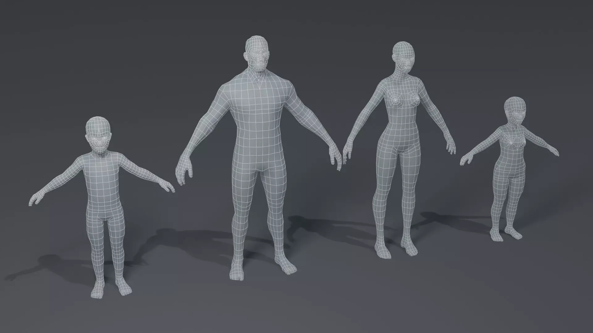 Standard Human Body Base Mesh 3D Model Collection_0