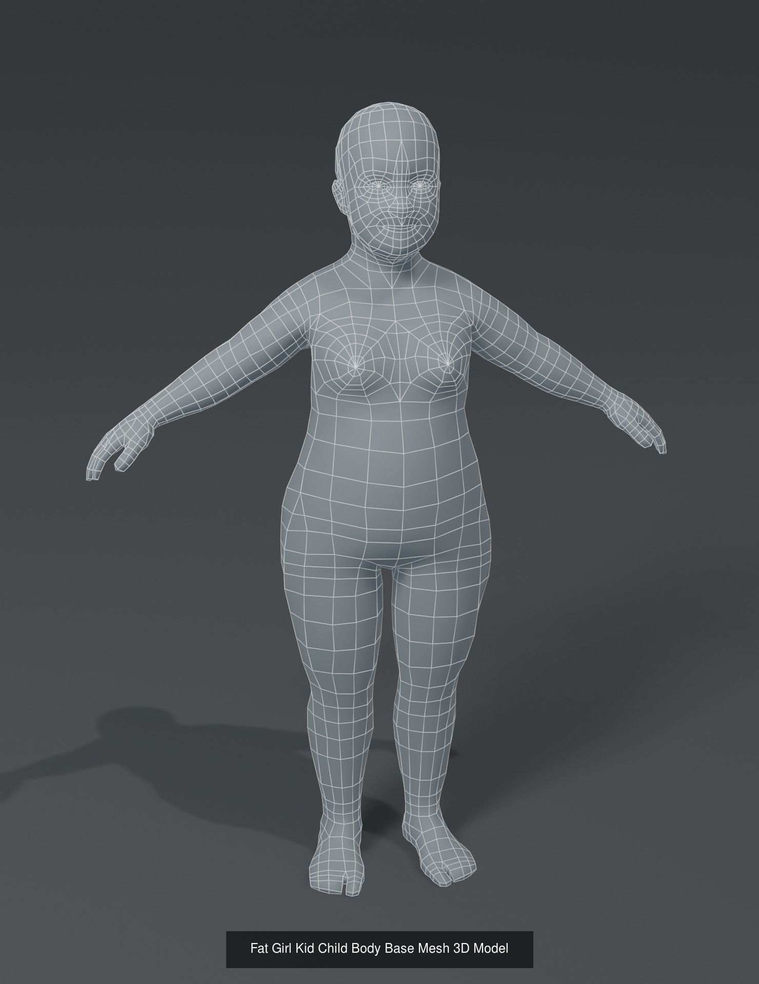 Fat Human Body Base Mesh 3D Model Collection_9