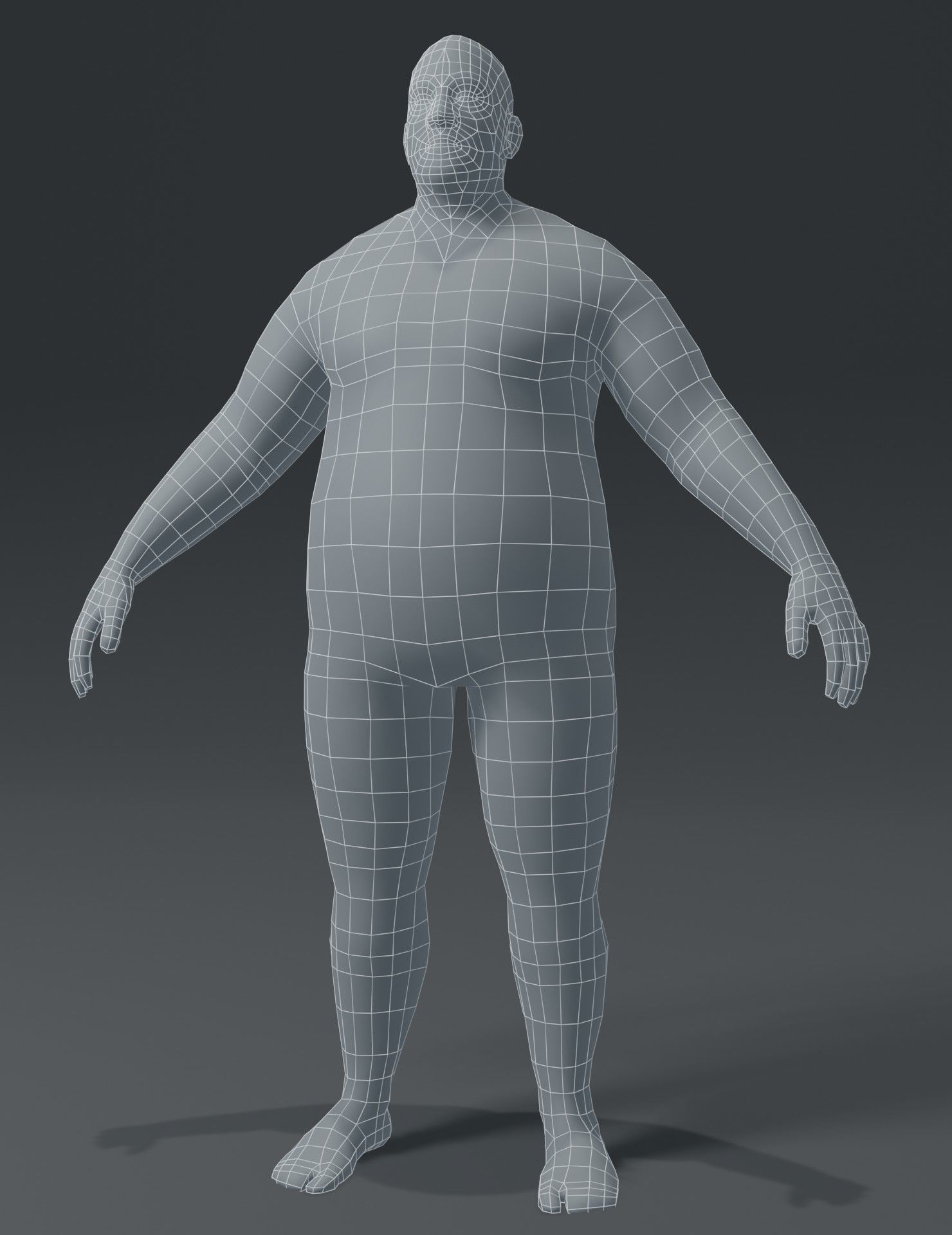 Fat Human Body Base Mesh 3D Model Collection_30