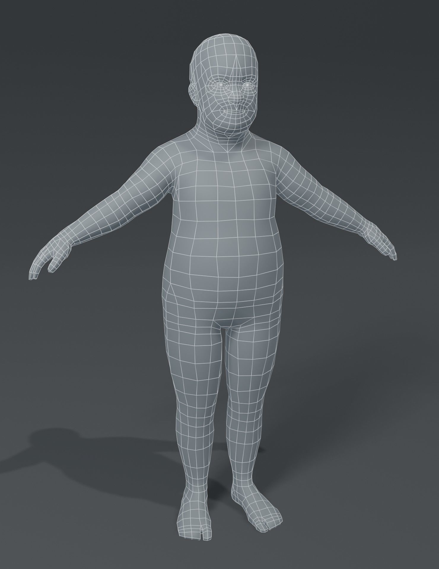 Fat Human Body Base Mesh 3D Model Collection_11