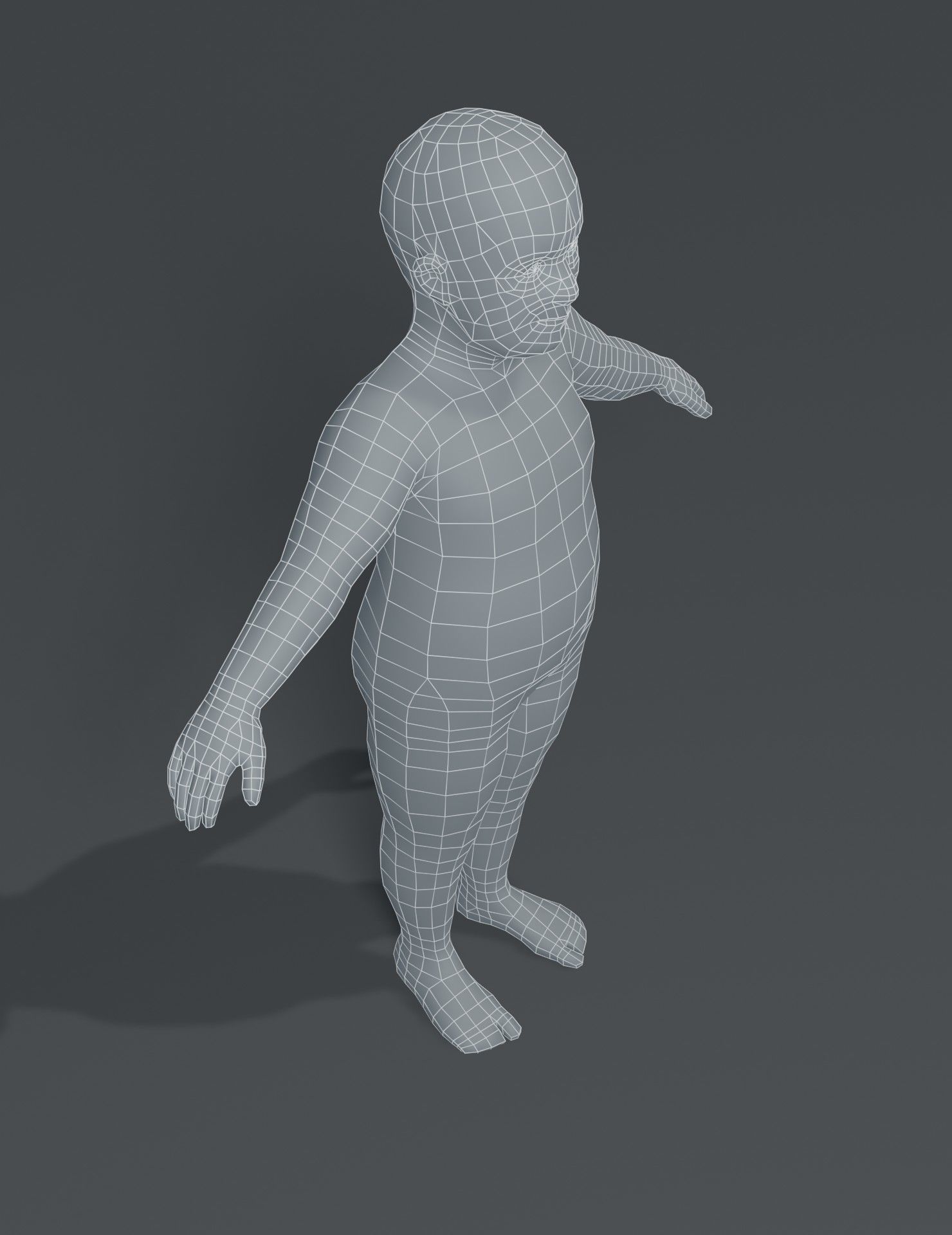 Fat Human Body Base Mesh 3D Model Collection_26