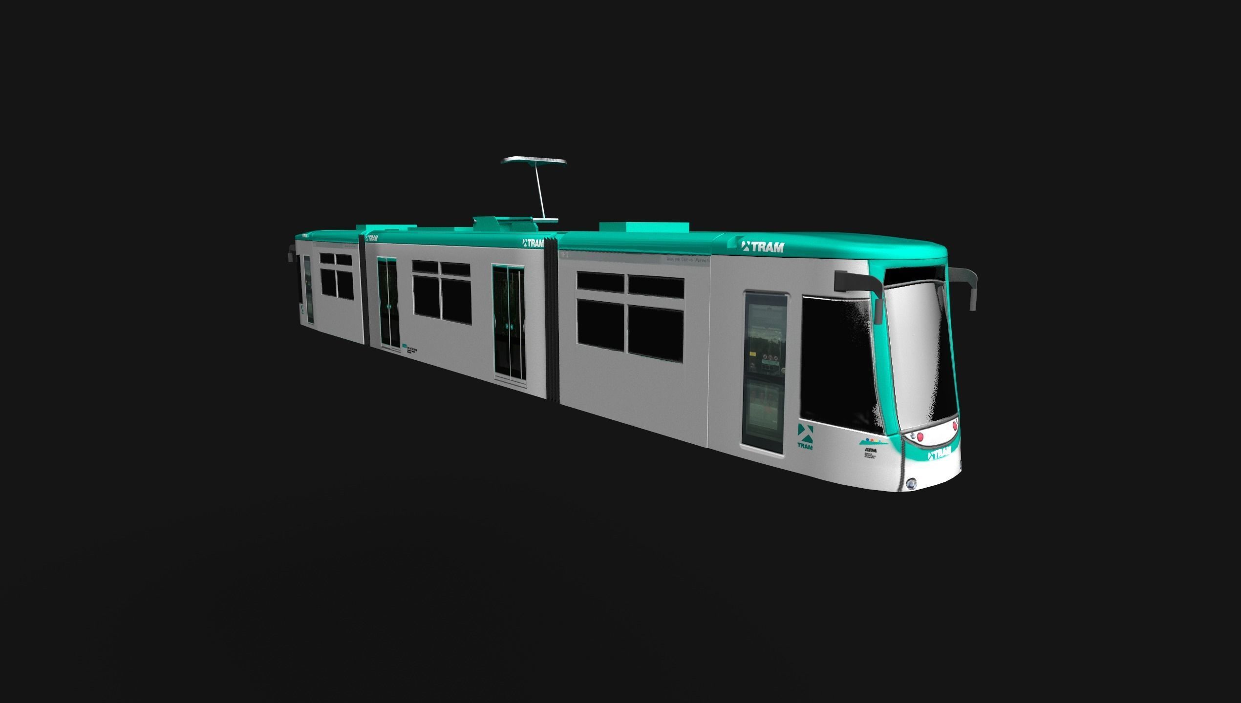 Tram TRAMBAIX Barcelona Low-poly 3D model_1