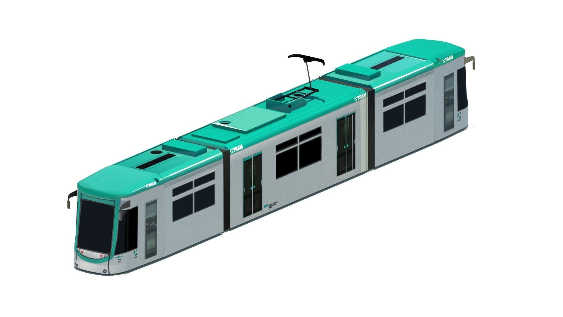 Tram TRAMBAIX Barcelona Low-poly 3D model_5
