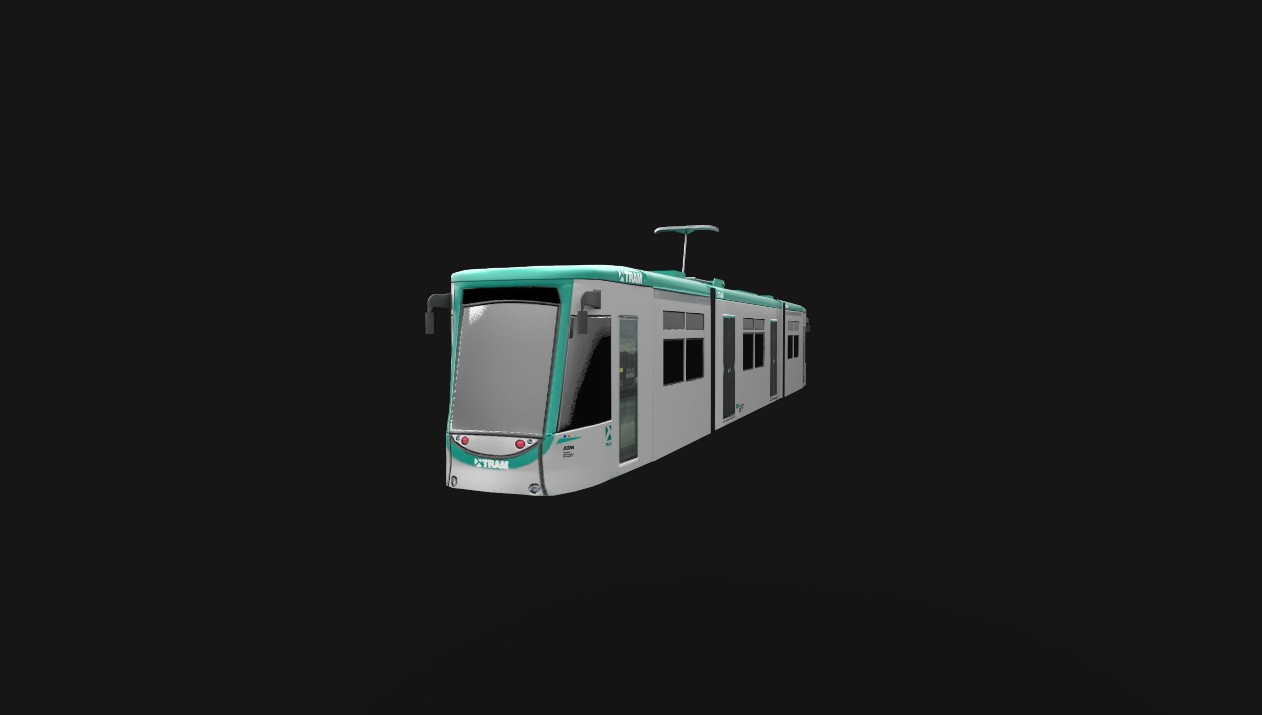 Tram TRAMBAIX Barcelona Low-poly 3D model_4